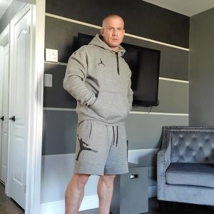 Jordan Brand Grey Hoodie and Short Set Men's M.